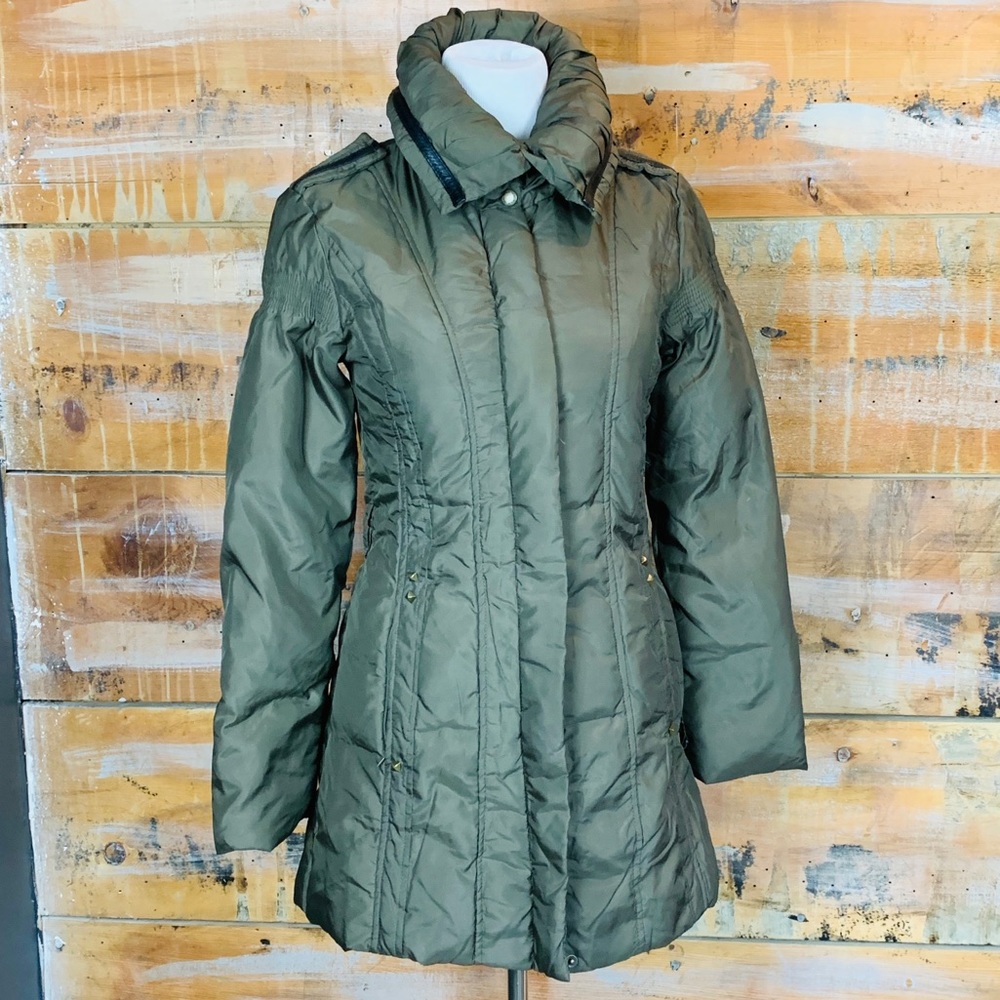 MaxMara Military Green Puffer Coat Studded 8